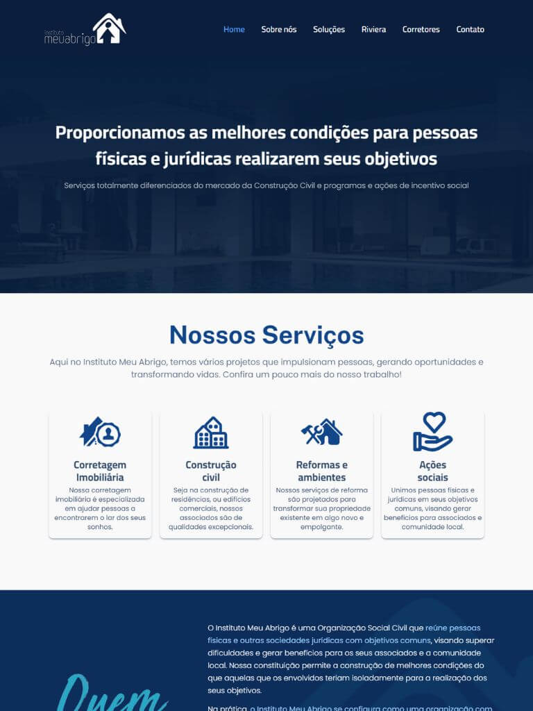 Portfólio Instituto Meu Abrigo